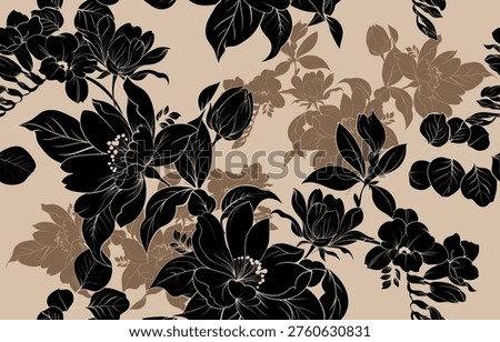 Seamless flowers pattern in vector. Abstract flower pattern design