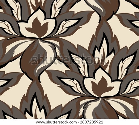 Seamless flowers pattern in vector. Abstract flower pattern design