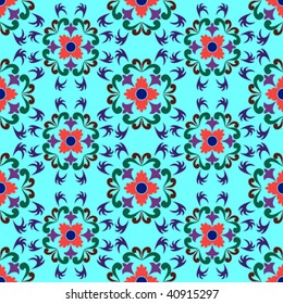 seamless flowers pattern, vector art illustration