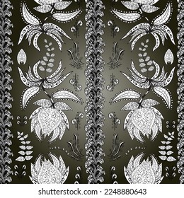 seamless flowers pattern. vector illustration in asian textile style. Beautiful fabric pattern. Colour Spring Theme seamless pattern Background. Flat Flower Elements Design.