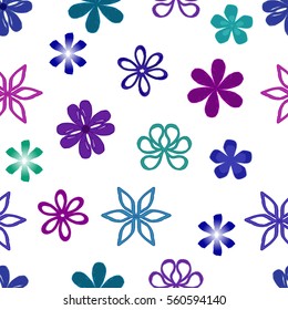 Seamless flowers pattern. Vector illustration.