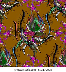 Seamless flowers pattern. Vector illustration. 