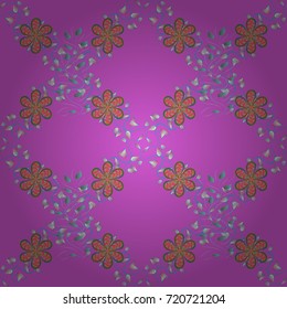 Seamless flowers pattern. Vector illustration. In asian textile style. Flowers on violet, pink and neutral colors. Vector illustration.