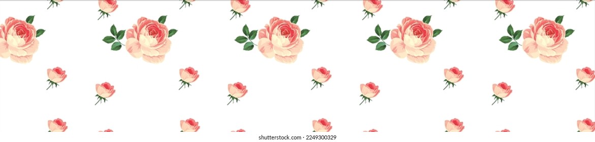 Seamless Flowers Pattern Vector For Textile, Fabric, Backgrounds