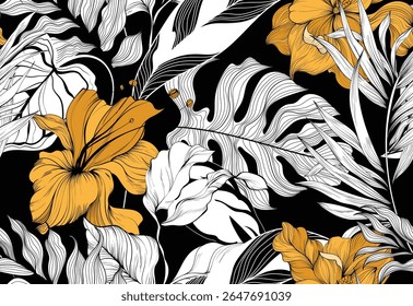 Motif harmonieux de fleurs.Arrière-plan de fleurs exotiques. motif Abstrait élégant