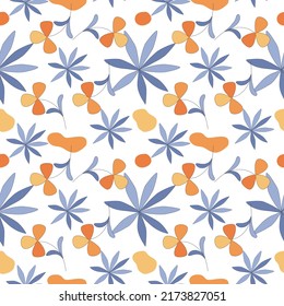 Seamless flowers patterns designed in doodle and vintage style. on white background for digital print, background, spring theme decoration, fabric pattern, card, scrapbook, t-shirt design and more 