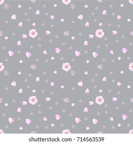 Seamless flowers and petal pattern background vector 