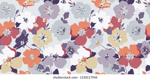 Seamless flowers texture. Floral pattern for fashion prints. Elegance design for background textile, wallpapers, wrapping, paper.