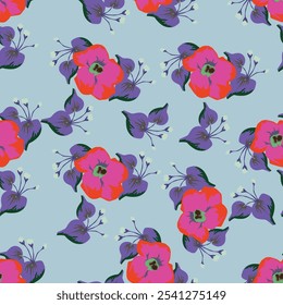 Seamless flowers texture. Floral pattern for fashion prints. Cute design for background