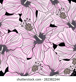 Seamless flowers Tropical