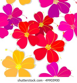 Seamless flowers vector abstract background.