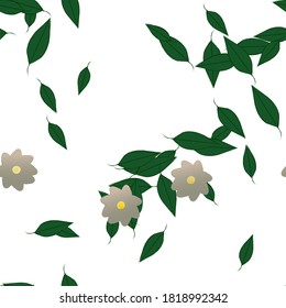 Seamless flowers vector pattern. Background texture in floral style.