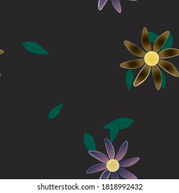 Seamless flowers vector pattern. Background texture in floral style.