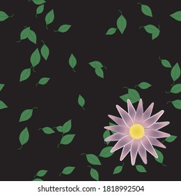 Seamless flowers vector pattern. Background texture in floral style.