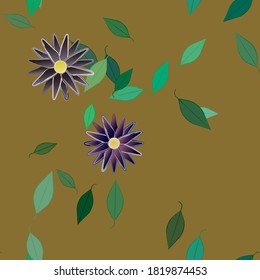 Seamless flowers vector pattern. Background texture in floral style.