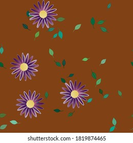 Seamless flowers vector pattern. Background texture in floral style.