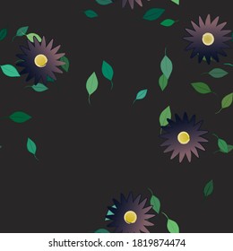 Seamless flowers vector pattern. Background texture in floral style.
