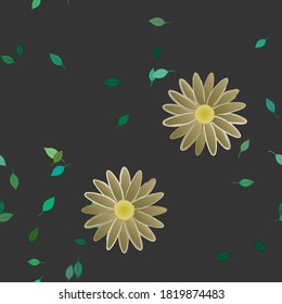 Seamless flowers vector pattern. Background texture in floral style.