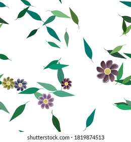 Seamless flowers vector pattern. Background texture in floral style.