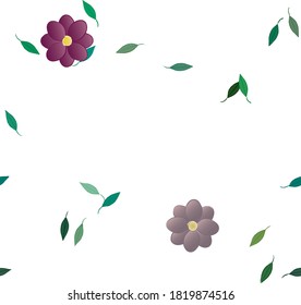 Seamless flowers vector pattern. Background texture in floral style.
