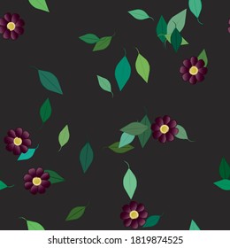 Seamless flowers vector pattern. Background texture in floral style.