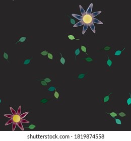 Seamless flowers vector pattern. Background texture in floral style.