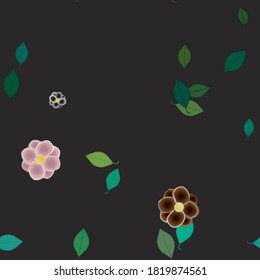Seamless flowers vector pattern. Background texture in floral style.