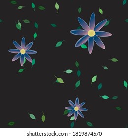 Seamless flowers vector pattern. Background texture in floral style.