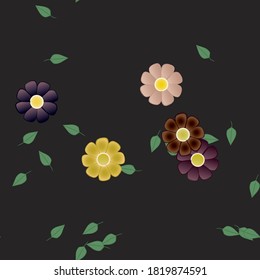 Seamless flowers vector pattern. Background texture in floral style.