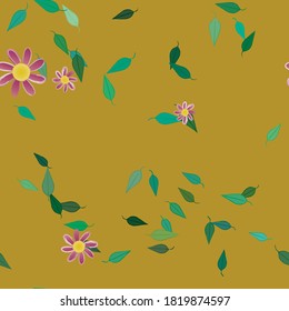 Seamless flowers vector pattern. Background texture in floral style.