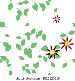 Seamless flowers vector pattern. Background texture in floral style.
