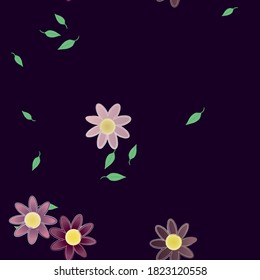 Seamless flowers vector pattern. Background texture in floral style.