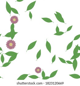 Seamless flowers vector pattern. Background texture in floral style.