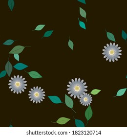Seamless flowers vector pattern. Background texture in floral style.