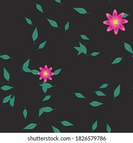 Seamless flowers vector pattern. Background texture in floral style.