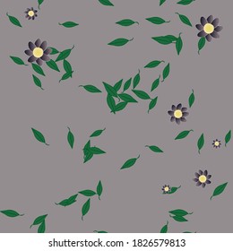 Seamless flowers vector pattern. Background texture in floral style.