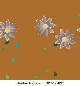 Seamless flowers vector pattern. Background texture in floral style.