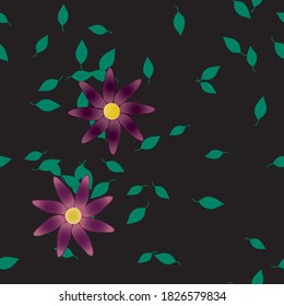 Seamless flowers vector pattern. Background texture in floral style.