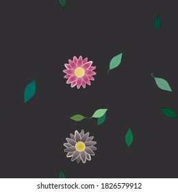 Seamless flowers vector pattern. Background texture in floral style.