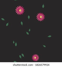 Seamless flowers vector pattern. Background texture in floral style.