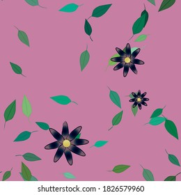 Seamless flowers vector pattern. Background texture in floral style.