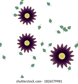 Seamless flowers vector pattern. Background texture in floral style.