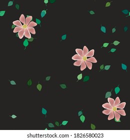 Seamless flowers vector pattern. Background texture in floral style.