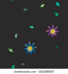 Seamless flowers vector pattern. Background texture in floral style.