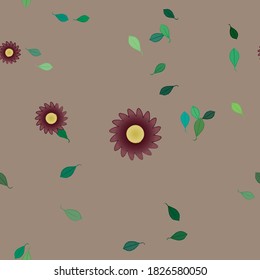 Seamless flowers vector pattern. Background texture in floral style.