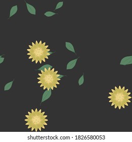 Seamless flowers vector pattern. Background texture in floral style.