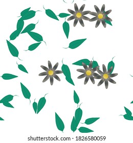 Seamless flowers vector pattern. Background texture in floral style.