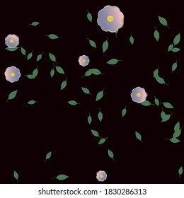 Seamless flowers vector pattern. Background texture in floral style.