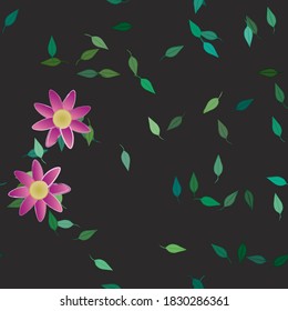 Seamless flowers vector pattern. Background texture in floral style.