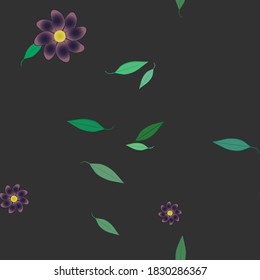 Seamless flowers vector pattern. Background texture in floral style.